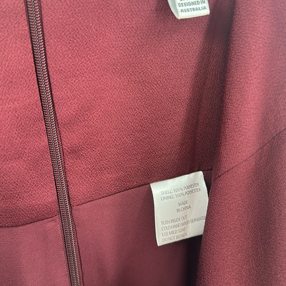 Shona Joy Luxe Frill Tulip Hem Maxi Dress Burgundy 6 - Picture 6 of 10